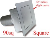 Fuel Door Kit, 90 Series, Square, Slight Curve, 3-1/2in, Steel, Sold as a Kit