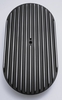 15" Oval Cast Finned Old School 13-Fin Air Cleaner-Matte Black