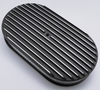 15" Oval Cast Finned Old School 13-Fin Air Cleaner-Matte Black