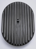 12" Oval Cast Finned Old School 13-Fin Air Cleaner-Matte Black