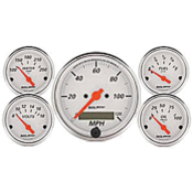 AutoMeter GAUGE KIT, 5 PC., 3 1/8" & 2 1/16", ELEC. SPEEDOMETER, ARCTIC WHITE