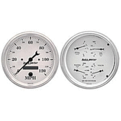 AutoMeter GAUGE KIT, 2 PC., QUAD & SPEEDOMETER, 5", OLD TYME WHITE