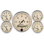 AutoMeter GAUGE KIT, 5 PC., 3 1/8" & 2 1/16", ELEC. SPEEDOMETER, ANTIQUE BEIGE