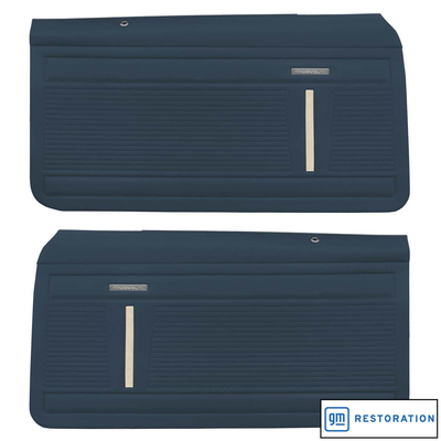 1971 CHEVROLET NOVA STANDARD FRONT DOOR PANELS PRE-ASSEMBLED - BLUE