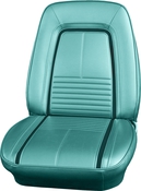 1967 CHEVROLET CAMARO "DELUXE" BUCKET SEAT UPHOLSTERY - TURQUOISE W/ DARK TURQUOISE ACCENT