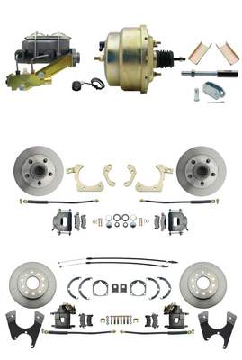 1955-1958 GM Full Size Front & Rear Power Disc/Disc Brake Conversion Kit #9 w/ Booster Kit (Impala, Bel Air, Biscayne)