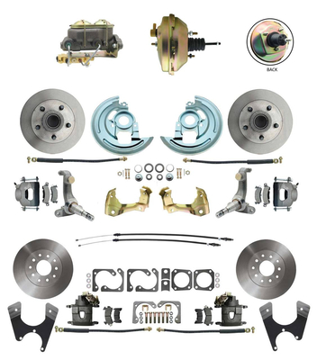 1962-1967 Nova Power Front & Rear Disc Brake Conversion Kit #4 w/ 9" 3 Stud Booster Kit