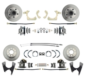 1955-1958 GM Full Size Front & Rear Power Disc Brake Kit (Impala, Bel Air, Biscayne) & 8" Dual Zinc Booster Conversion Kit w/ Cast Iron Master Cylinder Bottom Mount Disc/ Disc Proportioning Valve Kit