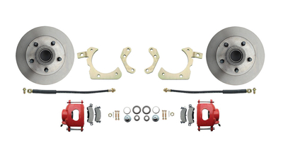 1955-1958 GM Full Size Standard Disc Brake Conversion Kit Red Calipers (Impala, Bel Air, Biscayne)