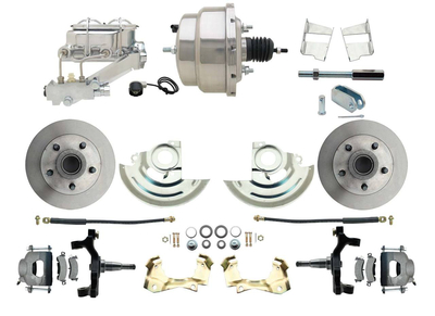 1964-1972 GM A Body Front Power 2" Drop Disc Brake Conversion Kit Standard Rotors w/ 8" Dual Chrome Booster Kit