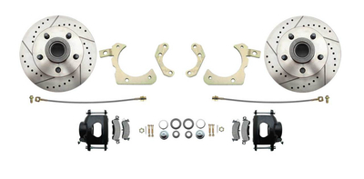 1955-1958 GM Full Size Disc Brake Kit w/ 8" Dual Powder Coated / Aluminum Booster Conversion Kit Bottom Mount