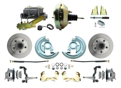 1964-1972 GM A Body Front Power Disc Brake Conversion Kit Standard Rotors w/ 9" Dual Zinc Booster Kit