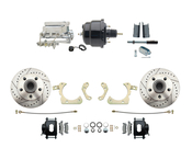 1955-1958 GM Full Size Disc Brake Kit w/ 8" Dual Powder Coated / Aluminum Chrome Booster Kit