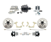 1955-1958 GM Full Size Disc Brake Kit w/ 8" Dual Powder Coated / Aluminum Chrome Booster Kit