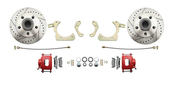 1955-1958 GM Full Size High Performance Disc Brake Conversion Kit Red Calipers (Impala, Bel Air, Biscayne)