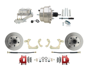 1955-1958 GM Full Size Disc Brake Kit w/ 8" Dual Chrome Power Brake Booster Conversion Kit (Impala, Bel Air, Biscayne)