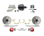 1955-1958 GM Full Size Disc Brake Kit w/ 8" Dual Powder Coated / Aluminum Chrome Booster Kit