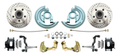 1964-1972 GM A Body (Chevelle, GTO, Cutlass) Stock Height Front Disc Brake Kit w/ Drilled & Slotted Rotors Black Calipers