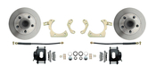 1965-1968 Full Size Chevy Complete Disc Brake Conversion Kit w/ Powder Coated Black Calipers