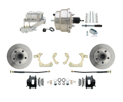 1955-1958 GM Full Size Disc Brake Kit w/ 8" Dual Chrome Power Brake Booster Conversion Kit (Impala, Bel Air, Biscayne)