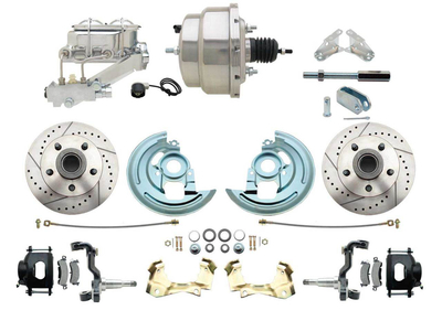 1964-1972 GM A Body Front Power Disc Brake Conversion Kit Standard Rotors w/ 8" Dual Chrome Booster Kit