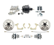 1955-1958 GM Full Size Disc Brake Kit w/ 8" Dual Powder Coated / Aluminum Chrome Booster Kit