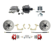 1955-1958 GM Full Size Disc Brake Kit w/ 8" Dual Powder Coated / Aluminum Booster Conversion Kit (Impala, Bel Air, Biscayne)