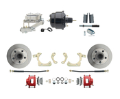 1955-1958 GM Full Size Disc Brake Kit w/ 8" Dual Powder Coated / Aluminum Chrome Booster Kit