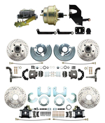 1962-72 Mopar B&E Body Front & Rear Disc Brake Conversion Kit w/ Drilled & Slotted Rotors ( Charger, Challenger, Coronet) w/ 8" Dual Zinc Booster Conversion Kit w/ Left Mount valve Kit