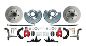 1962-1972 Mopar A Body Small Bolt Pattern Standard Disc Brake Conversion Kit w/ Powder Coated Red Calipers