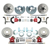 1962-1972 Mopar B&E Body Standard Disc Brake Conversion Kit w/ Red Powder Coated Calipers