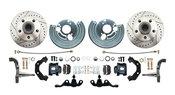 1962-1972 Mopar A Body Large Bolt Pattern Standard Disc Brake Conversion Kit w/ Powder Coated Black Calipers