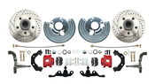 1962-1972 Mopar A Body Large Bolt Pattern Standard Disc Brake Conversion Kit w/ Powder Coated Red Calipers