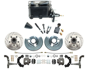 1962-72 Mopar B & E Body Standard Manual Master Front Disc Brake Conversion Kit w/ Drilled/ Slotted Rotors