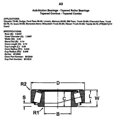 A3 Bearing See Description for Fitment