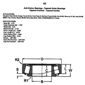 A2 Outer Bearing See Description for Fitment