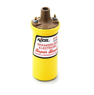 ACCEL Ignition Coil - SuperStock - Breakerless Electronic Coil - Yellow