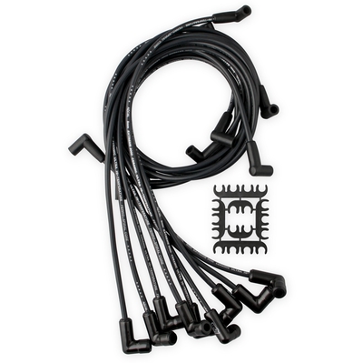 Spark Plug Wire Set - Chevy Small Block- HEI 75-86 Wires Under Valve Cover-Black