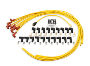 Spark Plug Wire Set - 8mm - Yellow with Orange 90 Deg Boots