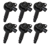 Ignition Coil - Super Coil series - 2007-2016 Ford 3.5L/3.7L V6, Black, 6-pack