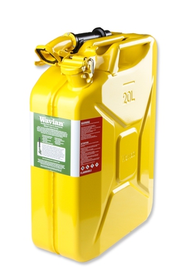 5.3 Gallon Jerry Can-YELLOW Steel w/ Safety Cap & Spout