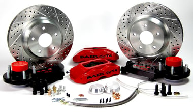 BAER BRAKES 13" TRACK4 FRONT BRAKE KIT, RED, SDZ, STD. STUDS