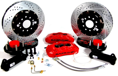 Baer Brakes 14" Pro+ Front Brake Kit, Red, SDZ, Std. Studs Fits 1970 Ford Mustang, 70-71 Fairlane, 70-71 Torino & 1970 Mercury Cougar, 70-71 Cyclone, 70-71 Montego w/OE Disc Brake Spindles