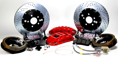 Baer Brakes 14" Extreme+ Rear Brake Kit, Red, SDZ Fits 1982-92 GM F-Body Cars w/OE Saginaw 10 Bolt C-clip (BIH) Drum Brake Housing Ends