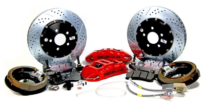 Baer Brakes 14" Extreme+ Rear Brake Kit - Red w/Shelby Logo Fits 2005-14 Ford Mustang (S197) w/OE 8.8" C-clip Rear end