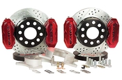 Brake Components SS4+ Brake System Rear Deep Stge SS4+ RDCFR Rear Brake Components SS4+ Brake System Rear Deep Stge SS4+ RDCFR Deep Stage SS4+ RDCFR S4 Fire Red SDZ GM 10/12 bolt C-Clip Elim Deep Stage Drag race brake. Dual set of rear calipers, no park brake.