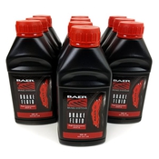 Baer DOT4 High Performance Brake Fluid, (16.9oz/500ml Bottle) 10 Pack Features minimum boiling points of 608°F (320°C) dry and 383°F (195°C) wet. Baer DOT4 fluid meets or exceeds SAE J1704 & FMVSS 116 specifications for DOT4 brake fluid and mixes safely with all SAE DOT3, 4 and 5.1 brake fluids.