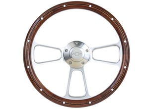 Brothers Trucks Steering Wheel - Custom - Polished/Wood - Bowtie