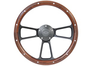 Brothers Trucks Custom Steering Wheels - Black/Wood - Bowtie