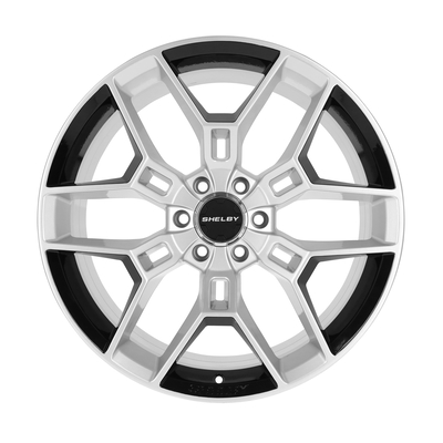 Carroll Shelby Wheels CS45 - 22 x 9.5 in. - 12mm Offset - Chrome Powder w/ Black